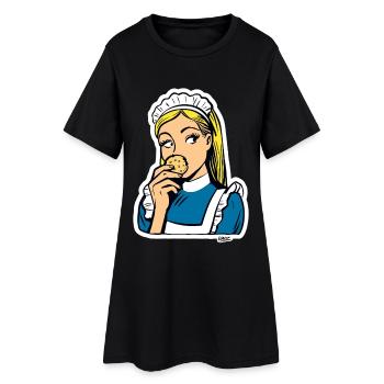 Maid and Cookie Pop Art - Women’s T-Shirt Dress - black - Front