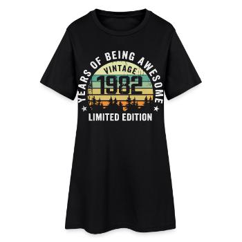 Légendaire depuis 1982, Édition Vintage 1982 Retro - Robe T-shirt Femme - noir - Devant