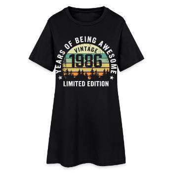 Légendaire depuis 1986, Édition Vintage 1986 Retro - Robe T-shirt Femme - noir - Devant