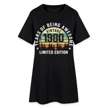 Légendaire depuis 1980, Édition Vintage 1980 Retro - Robe T-shirt Femme - noir - Devant