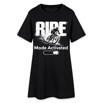 Ride Mode Activated Shirt Mountain Bike MTB - Frauen T-Shirt-Kleid - Schwarz - Vorne