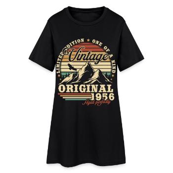 Cadeau d’anniversaire original vintage de 1956 - Robe T-shirt Femme - noir - Devant