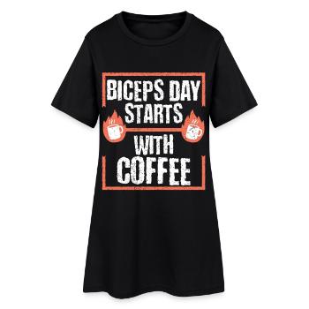Gymnase de bodybuilders pour entraînement des biceps biceps - Robe T-shirt Femme - noir - Devant