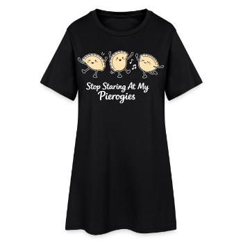 Stop Staring At My Pierogies – Dancing Dumpling - Women’s T-Shirt Dress - black - Front