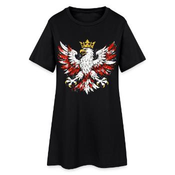 Blason polonais de l’aigle Polska : design grunge or - Robe T-shirt Femme - noir - Devant