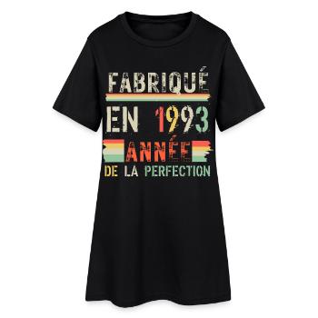 Fabriqué en 1993 Année de la Perfection - Robe T-shirt Femme - noir - Devant