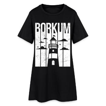Île Borkum BORKUM Vacances en mer du Nord Drôle - Robe T-shirt Femme - noir - Devant