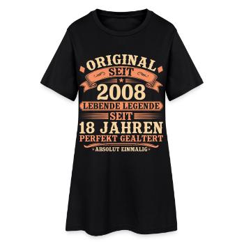 Original 2008 – 18 Jahre perfekt gealtert - Frauen T-Shirt-Kleid - Schwarz - Vorne