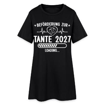 Beförderung zur Tante 2027 – Baby Loading - Frauen T-Shirt-Kleid - Schwarz - Vorne