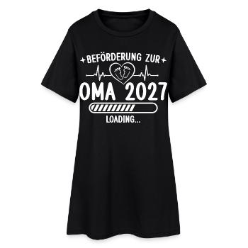 Beförderung zur Oma 2027 – Enkelkind Loading - Frauen T-Shirt-Kleid - Schwarz - Vorne