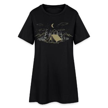 Tente de camp de nuit à Pines - Robe T-shirt Femme - noir - Devant