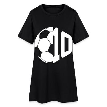NR. 10 FUßBALLER NUMMER 10 FUßBALL 10. GEBURTSTAG - Frauen T-Shirt-Kleid - Schwarz - Vorne
