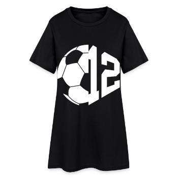 NR. 12 FUßBALLER NUMMER 12 FUßBALL 12. GEBURTSTAG - Frauen T-Shirt-Kleid - Schwarz - Vorne