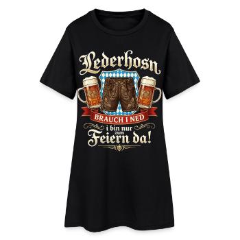 Trachtenshirt Herren Trachten T-Shirt bayerisch - Frauen T-Shirt-Kleid - Schwarz - Vorne