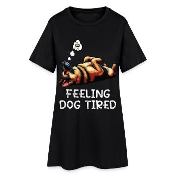 Berger allemand fatigué par le chien - Robe T-shirt Femme - noir - Devant