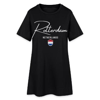 Rotterdam Niederlande, elegantes Design Rotterdam - Frauen T-Shirt-Kleid - Schwarz - Vorne