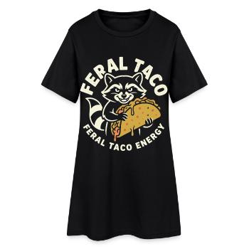 Motif de Taco Énergie Féroce du Raton Laveur - Robe T-shirt Femme - noir - Devant