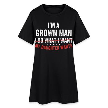 Meine Tochter entscheidet alles für mich - Frauen T-Shirt-Kleid - Schwarz - Vorne