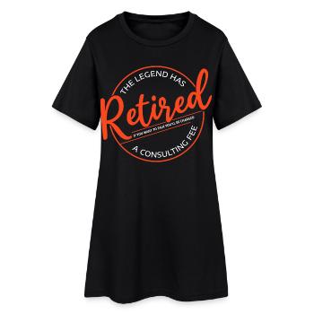 La légende a pris sa retraite Drôle - Robe T-shirt Femme - noir - Devant