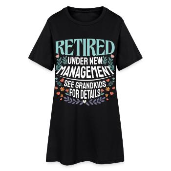 Ruhestand Siehe Enkelkinder Für Details Großmutter Opa - Frauen T-Shirt-Kleid - Schwarz - Vorne