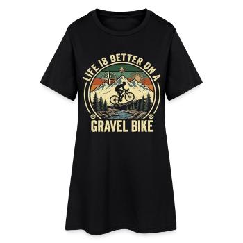 Vélo de gravel VTT Vélo d’aventure - Robe T-shirt Femme - noir - Devant