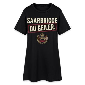 Saarbrigge Du Geiler Stadt Spruch Saarländer - Frauen T-Shirt-Kleid - Schwarz - Vorne