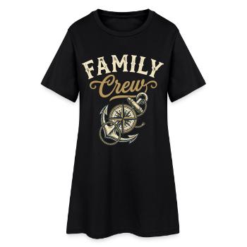 Famille Équipage Ancre Famille Compas - Robe T-shirt Femme - noir - Devant