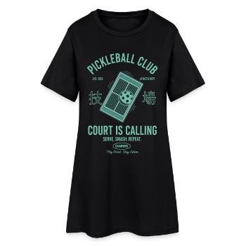 Le terrain de pickleball appelle le joueur drôle - Robe T-shirt Femme - noir - Devant