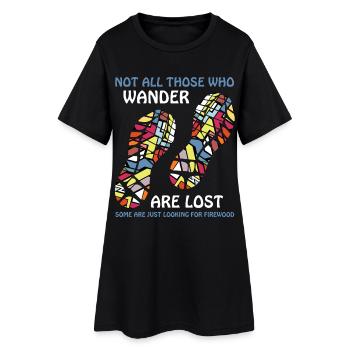 Pas tous qui errent – Amusement du bois de chauffage - Robe T-shirt Femme - noir - Devant
