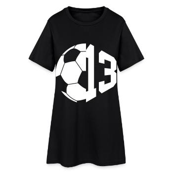 NR. 13 FUßBALLER NUMMER 13 FUßBALL 13. GEBURTSTAG - Frauen T-Shirt-Kleid - Schwarz - Vorne