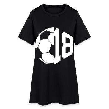 NR. 18 FUßBALLER NUMMER 18 FUßBALL 18. GEBURTSTAG - Frauen T-Shirt-Kleid - Schwarz - Vorne
