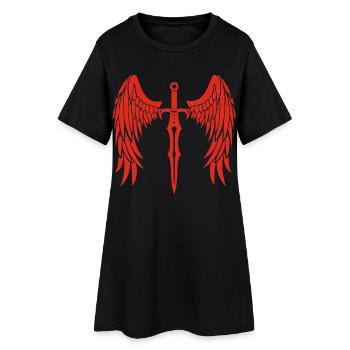 épée ailée rouge - Robe T-shirt Femme - noir - Devant
