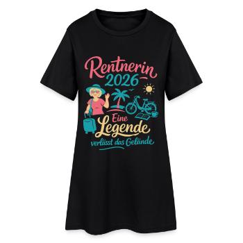 Rentnerin 2026 - Urlaub, Lesen, Sport, genießen - Frauen T-Shirt-Kleid - Schwarz - Vorne
