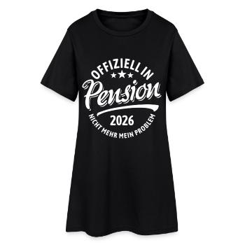 Offiziell in Pension 2026 Nicht Mehr Mein Problem - Frauen T-Shirt-Kleid - Schwarz - Vorne