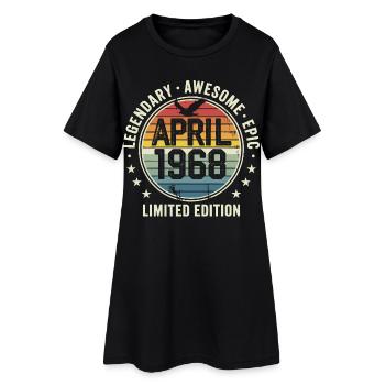 Limited Edition April 1968 - Vintage Design 1968 - Women’s T-Shirt Dress - black - Front