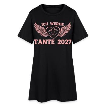 Ich werde Tante 2027 Schwangerschaft Ankündigen - Frauen T-Shirt-Kleid - Schwarz - Vorne