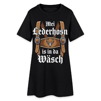 Herren Trachtenshirt Trachten T-Shirt Lederhose - Frauen T-Shirt-Kleid - Schwarz - Vorne