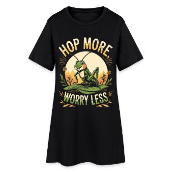 Sauterelles, criquets des champs - Robe T-shirt Femme - noir - Devant