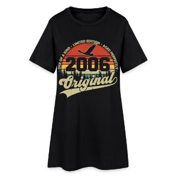 Original 2006 Jahrgang Retro Geburtstag Geschenk - Frauen T-Shirt-Kleid - Schwarz - Vorne