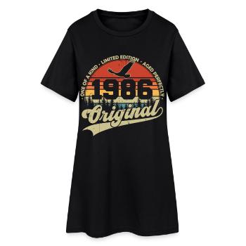 Original 1986 Vintage Rétro Cadeau d’anniversaire - Robe T-shirt Femme - noir - Devant