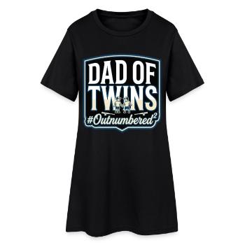 Papa de jumeaux, Papa jumeaux au baseball - Robe T-shirt Femme - noir - Devant