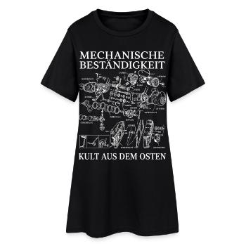 Mechanische Beständigkeit Moped Motor Kult - Frauen T-Shirt-Kleid - Schwarz - Vorne