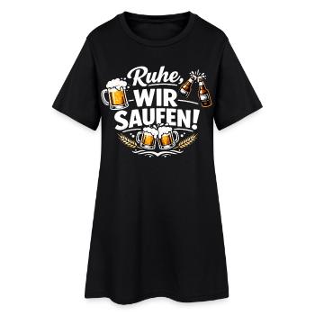 Bière drôle qui dit : Silence, on boit - Robe T-shirt Femme - noir - Devant