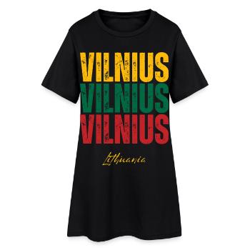 Vilnius Lithuania, I love Vilnius - Women’s T-Shirt Dress - black - Front