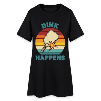 Pickleball Funny Player Dink Happens Love - Women’s T-Shirt Dress - black - Front