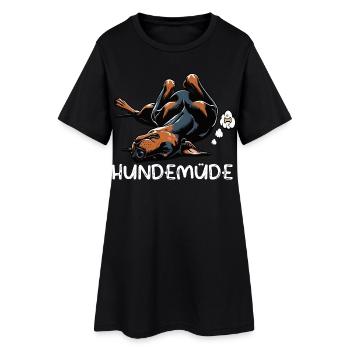 Hundemüde Dobermann Dobermannbesitzer Dobermänner - Frauen T-Shirt-Kleid - Schwarz - Vorne