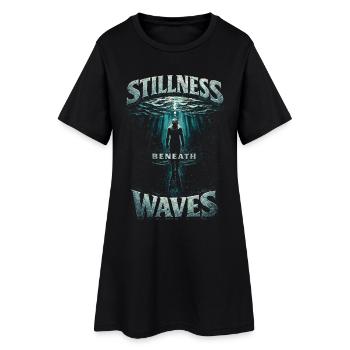 Freediving Freediving Stillness Beneath Waves - Women’s T-Shirt Dress - black - Front