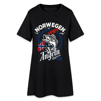 Excursion de pêche en Norvège 2026 - Cadeau de pêcheur - Robe T-shirt Femme - noir - Devant