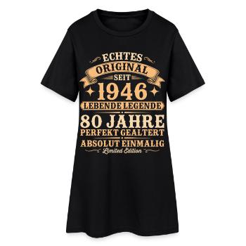 80. Geburtstag Original 1946 Jahrgang geboren - Frauen T-Shirt-Kleid - Schwarz - Vorne