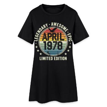 Limited Edition April 1978 - Vintage Design 1978 - Women’s T-Shirt Dress - black - Front